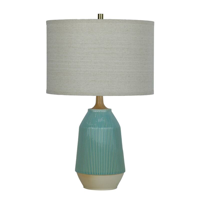 25" Ribbed Jug Table lamp with Decorator Shade Bed Bath & Beyond 38356354
